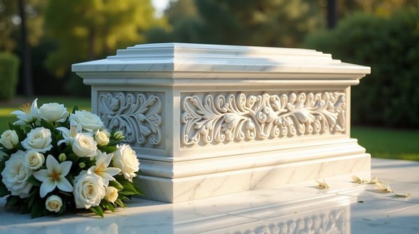 Pierre tombale viscont white : entre élégance et performance pour le monument funéraire